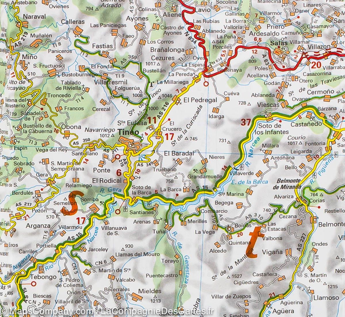 Carte routière n° 572 - Espagne nord-est (Asturies, Cantabrie) | Michelin carte routière Michelin