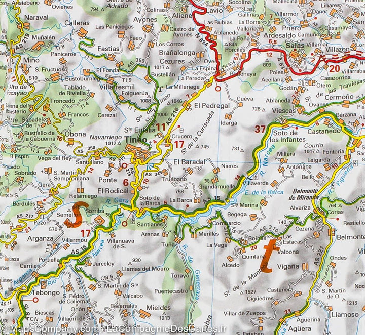 Carte routière n° 572 - Espagne nord-est (Asturies, Cantabrie) | Michelin carte pliée Michelin 