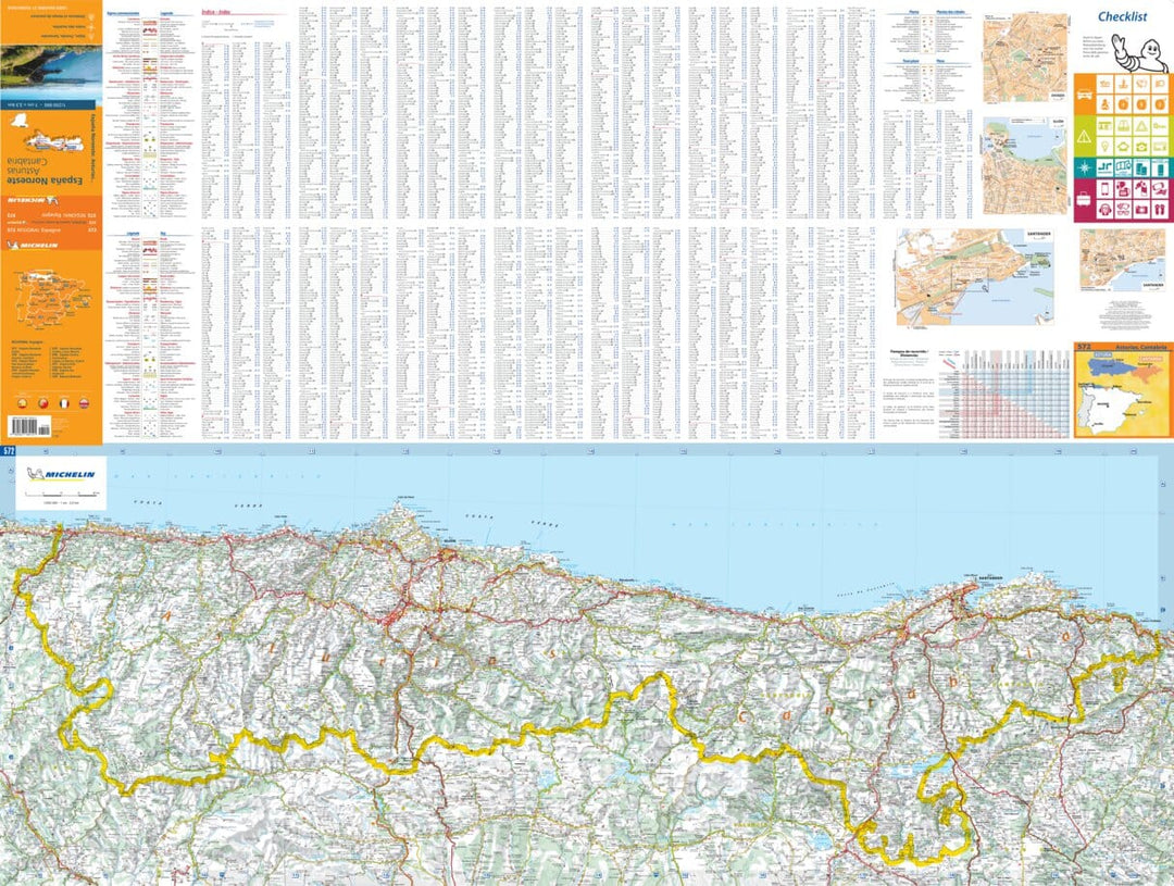 Carte routière n° 572 - Espagne nord-est (Asturies, Cantabrie) | Michelin carte pliée Michelin 