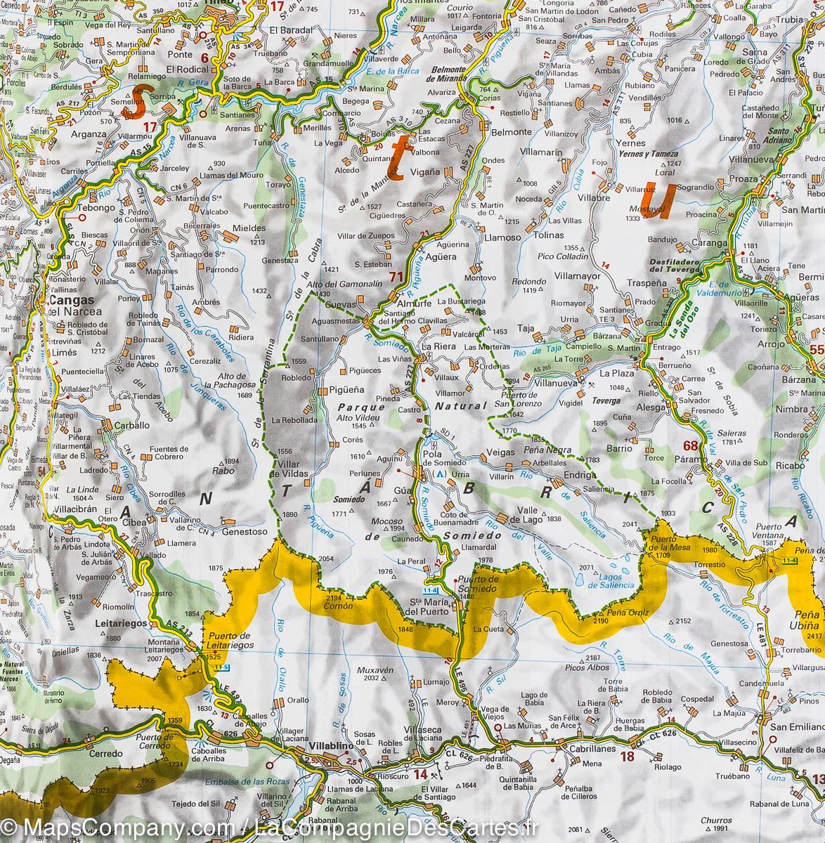 Carte routière n° 572 - Espagne nord-est (Asturies, Cantabrie) | Michelin carte routière Michelin