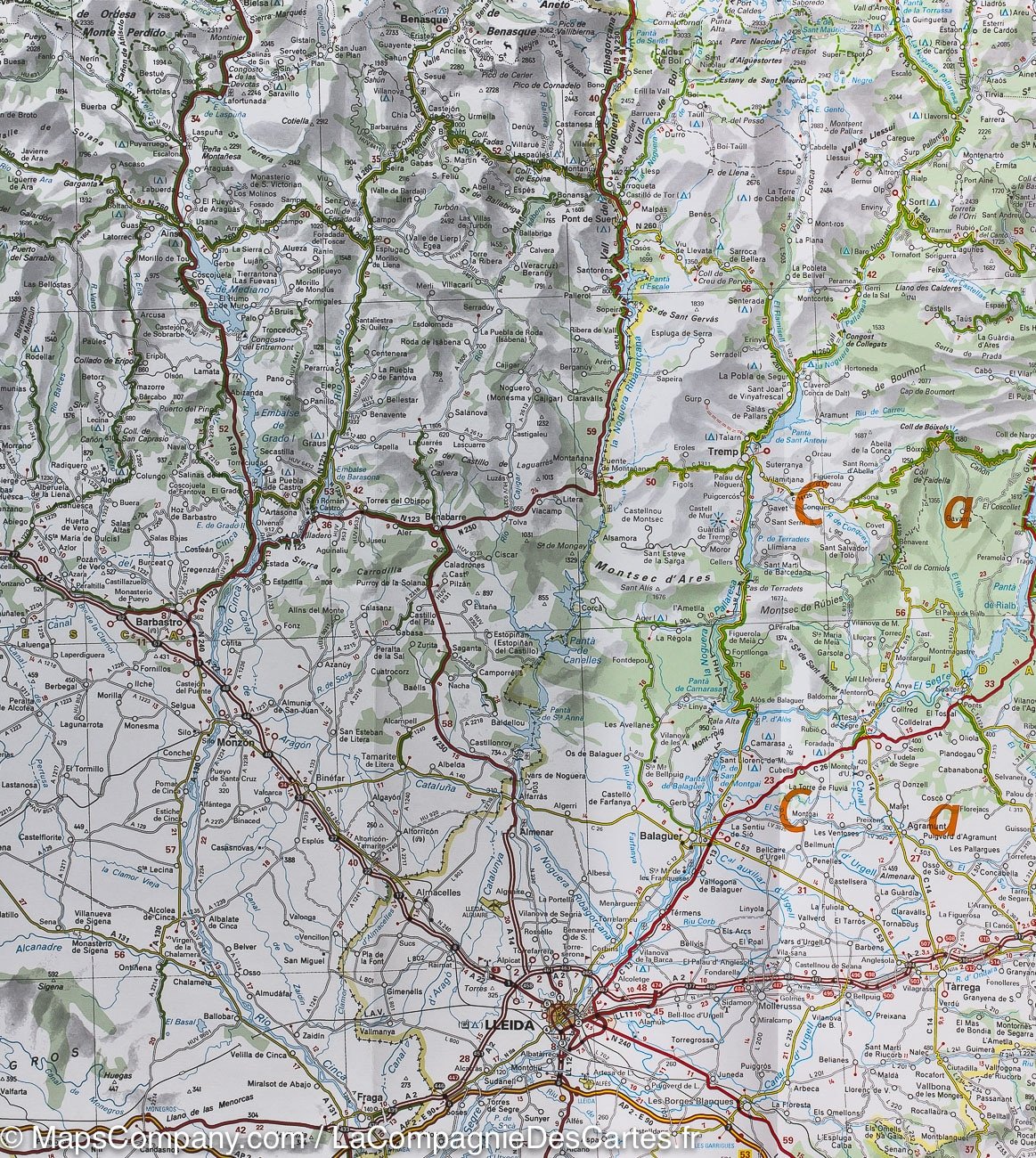 Carte routière n° 574 - Espagne nord-est (Catalogne, Aragon, Andorre) | Michelin carte routière Michelin