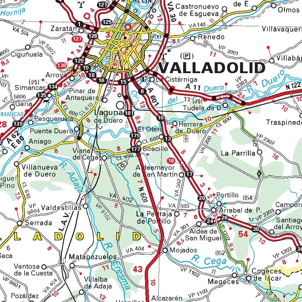 Carte routière n° 575 - Espagne nord-est (Castille-et-Leon & Région de Madrid) | Michelin carte routière Michelin
