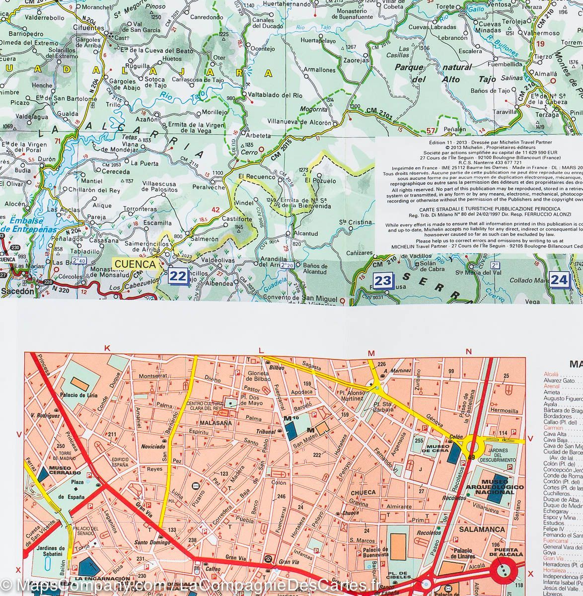 Carte routière n° 575 - Espagne nord-est (Castille-et-Leon & Région de Madrid) | Michelin carte routière Michelin