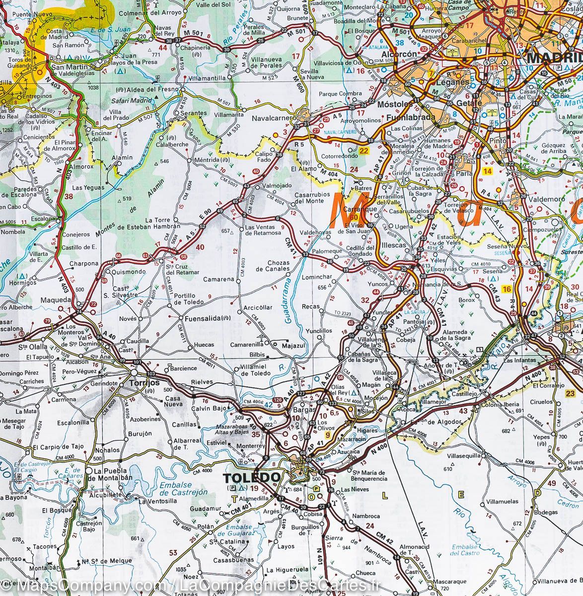 Carte routière n° 576 - Espagne Centrale (Estrémadure, Castille-La-Manche, Madrid | Michelin carte routière Michelin