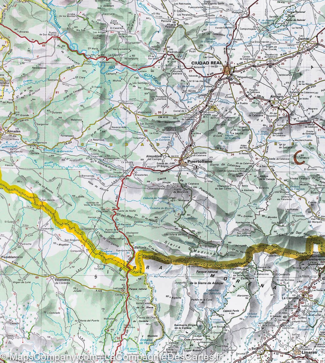Carte routière n° 576 - Espagne Centrale (Estrémadure, Castille-La-Manche, Madrid | Michelin carte routière Michelin
