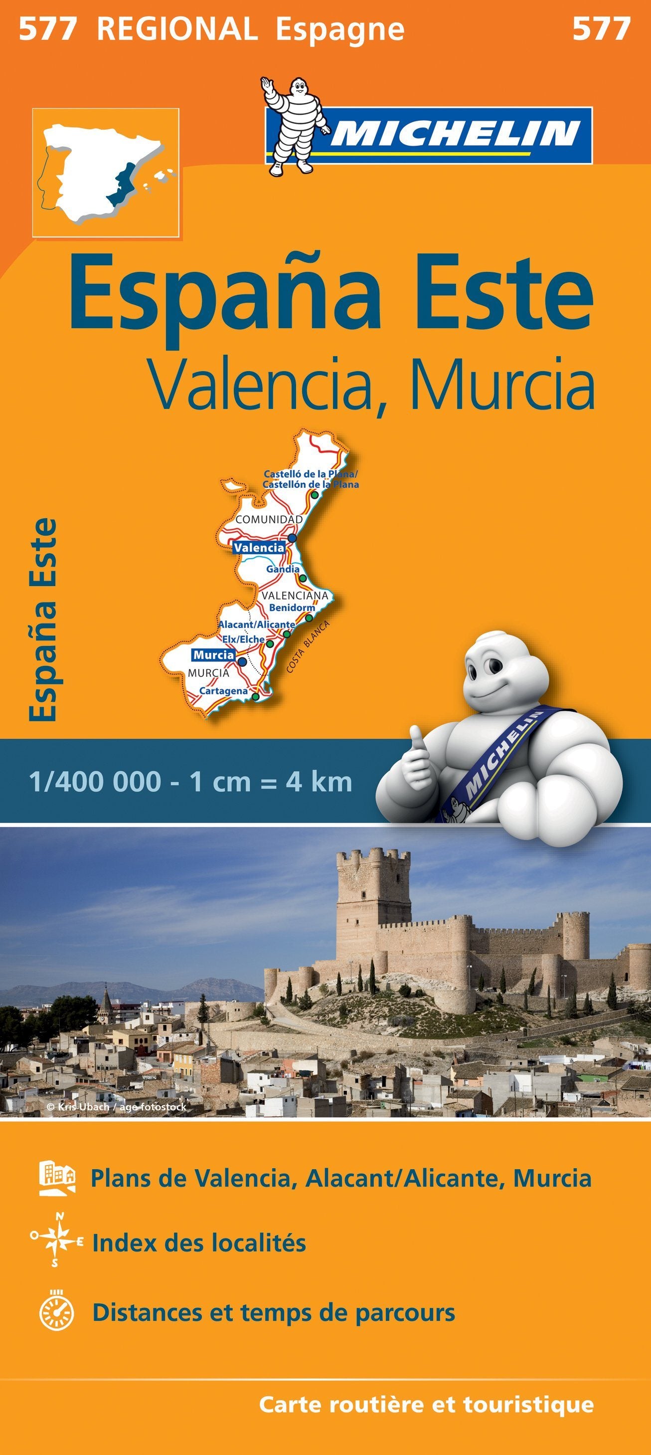 Carte routière n° 577 - Espagne Est (Région de Valence & Murcie) | Michelin carte routière Michelin