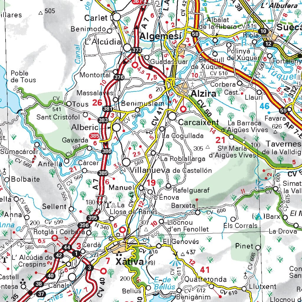 Carte routière n° 577 - Espagne Est (Région de Valence & Murcie) | Michelin carte routière Michelin