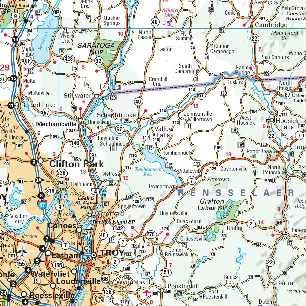Carte routière n° 581 - Vallée de l'Hudson (Nouvelle Angleterre, Etats-Unis) | Michelin carte routière Michelin