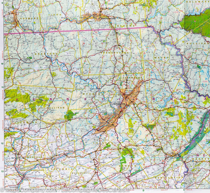 Carte routière de la Vallée de l'Hudson (Nouvelle Angleterre, USA) | Michelin - La Compagnie des Cartes