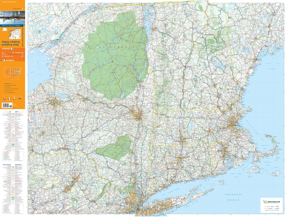 Carte routière n° 581 - Vallée de l'Hudson (Nouvelle Angleterre, Etats-Unis) | Michelin carte routière Michelin