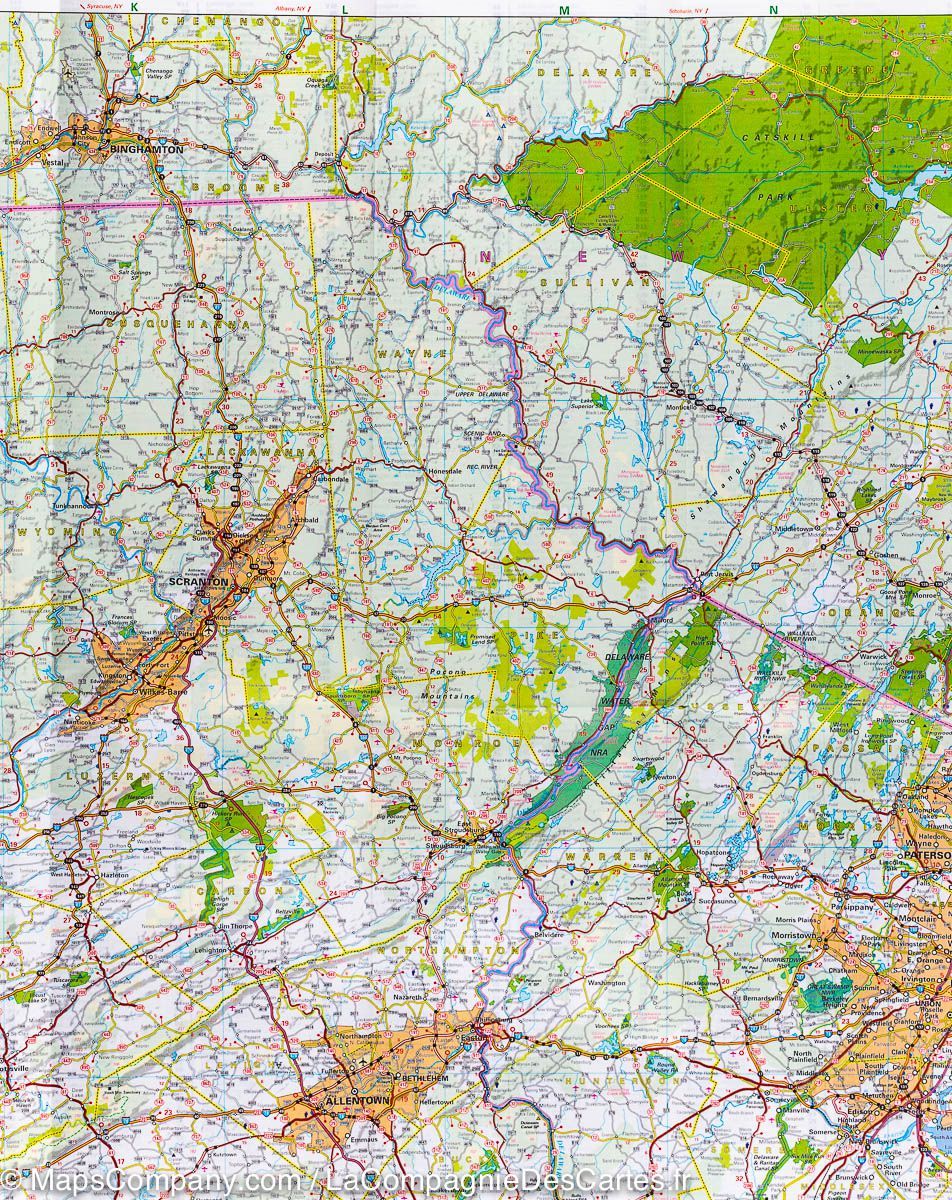 Carte routière du Mid-Atlantic (nord-est des USA) | Michelin - La Compagnie des Cartes