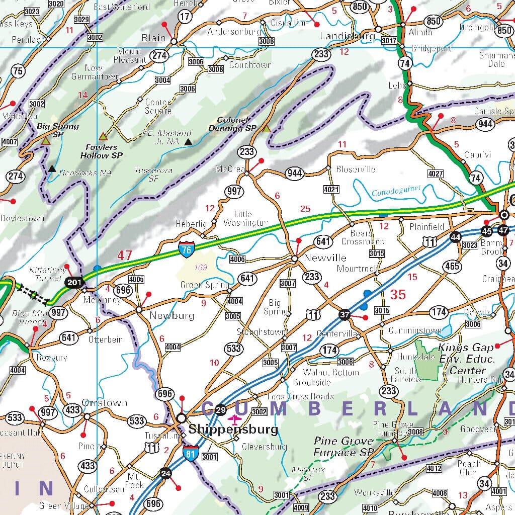 Carte routière n° 582 - Mid-Atlantic (nord-est des USA) | Michelin carte pliée Michelin 