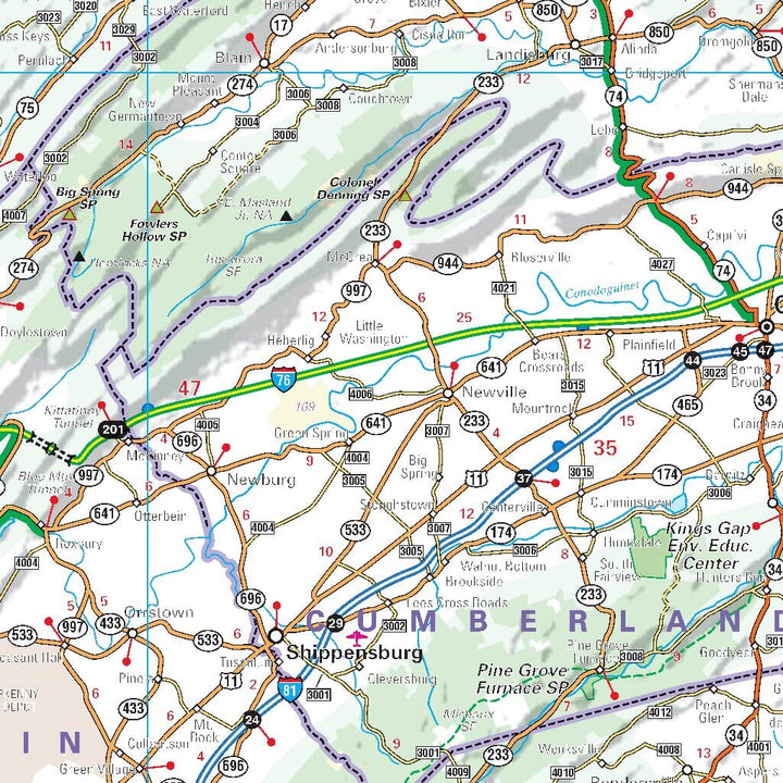 Carte routière n° 582 - Mid-Atlantic (nord-est des USA) | Michelin carte pliée Michelin 