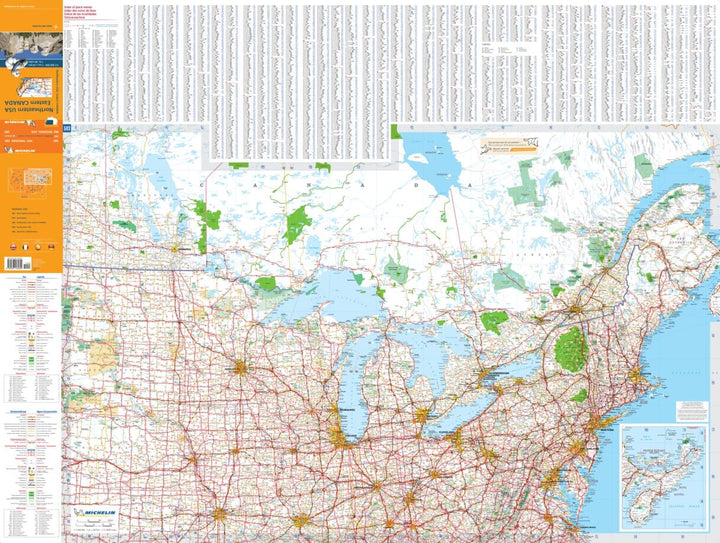 Carte routière n° 583 - USA Nord-est & Canada Est | Michelin carte pliée Michelin 