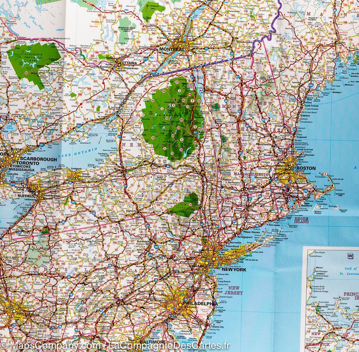 Carte routière n° 583 - Etats-Unis Nord-Est & Canada Est | Michelin carte routière Michelin