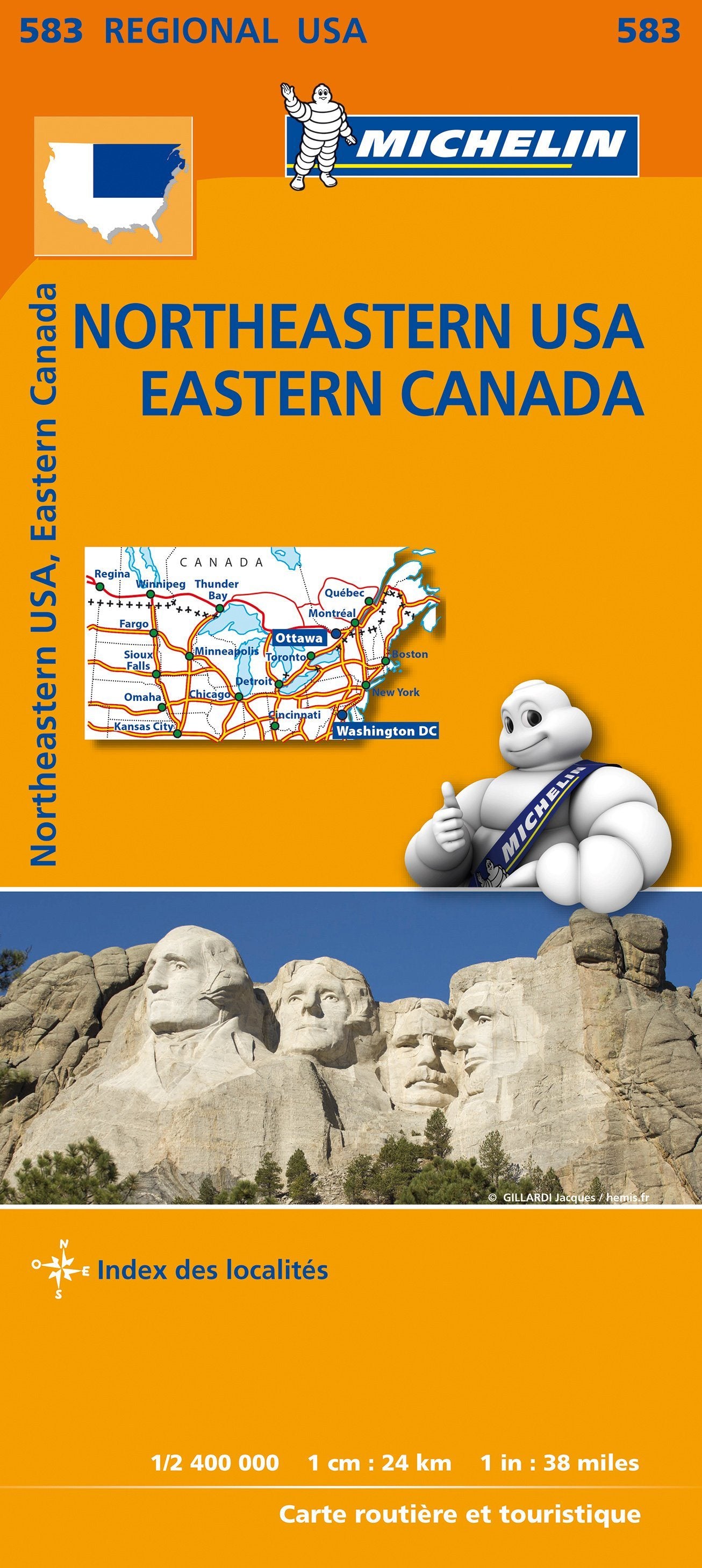 Carte routière n° 583 - Etats-Unis Nord-Est & Canada Est | Michelin carte routière Michelin