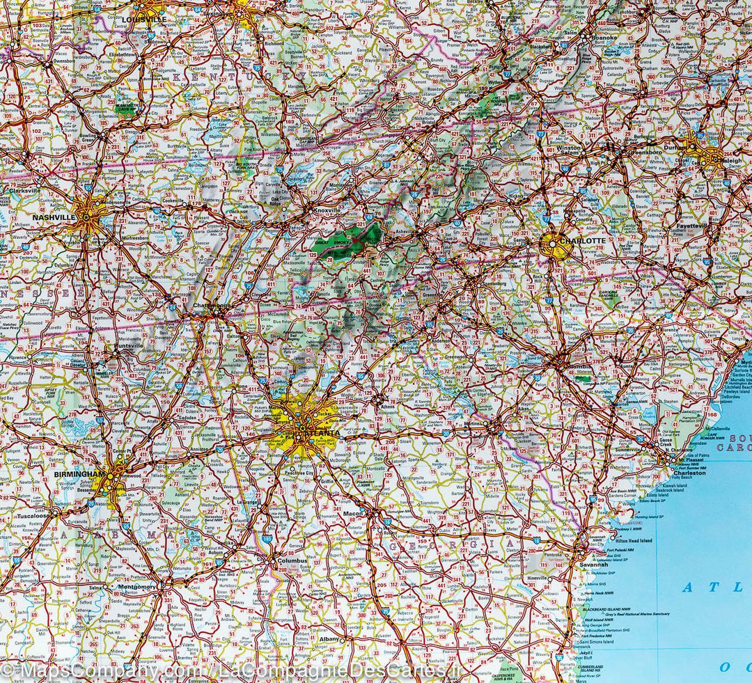 Carte routière n° 584 - sud-est des USA | Michelin carte pliée Michelin 