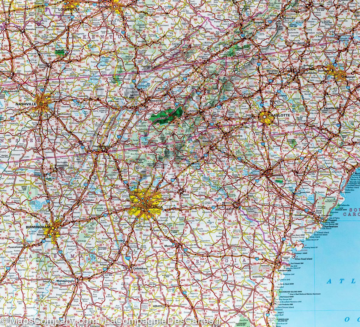 Carte routière n° 584 - Etats-Unis Sud-Est | Michelin carte routière Michelin