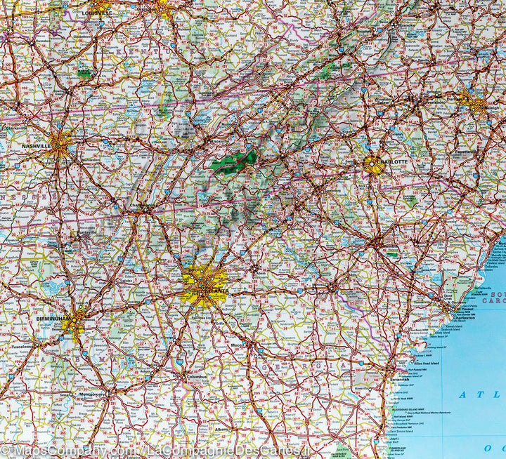 Carte routière n° 584 - sud-est des USA | Michelin carte pliée Michelin 