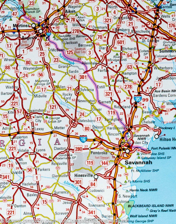 Carte routière n° 584 - sud-est des USA | Michelin carte pliée Michelin 
