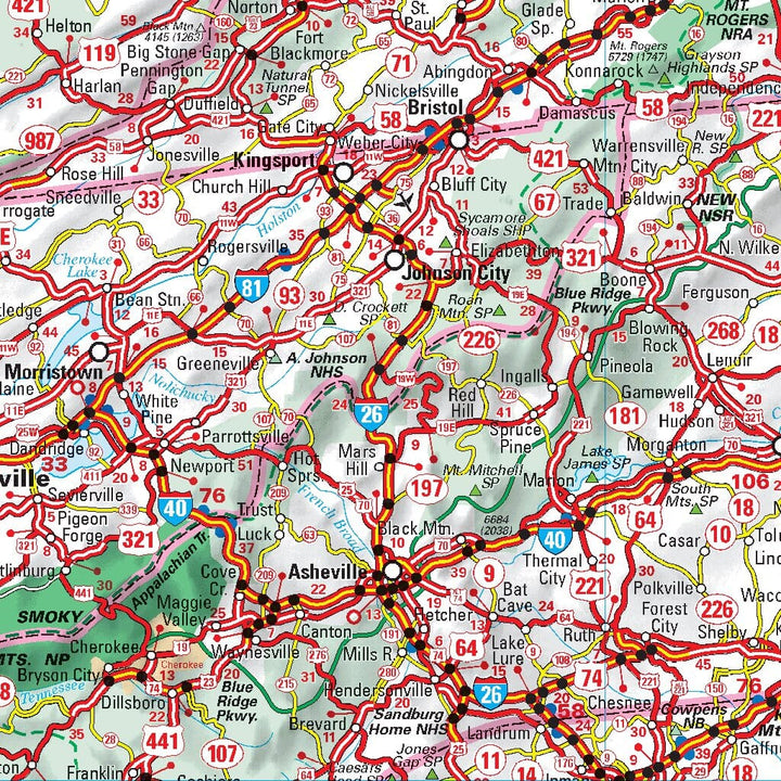 Carte routière n° 584 - USA Sud-Est | Michelin carte pliée Michelin 