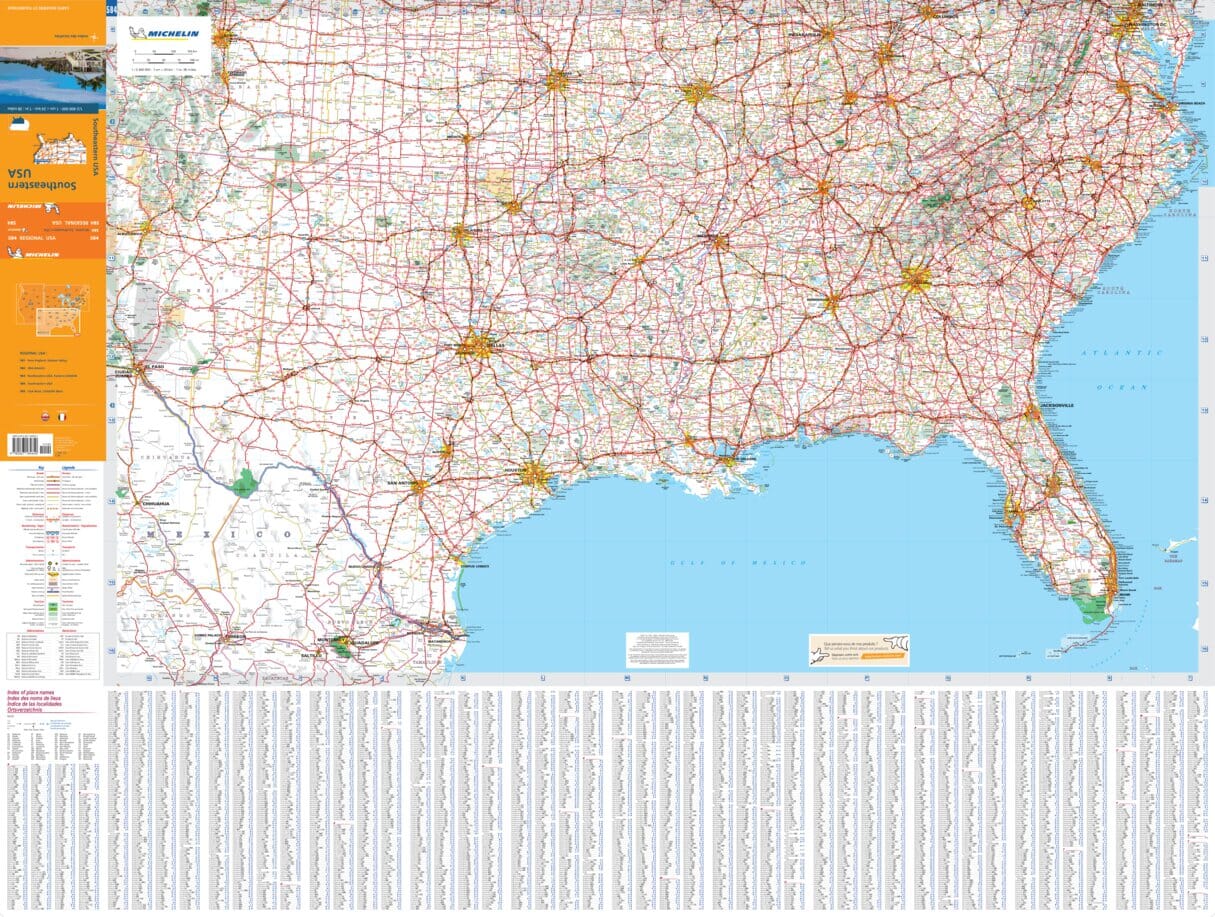 Carte routière n° 584 - Etats-Unis Sud-Est | Michelin carte routière Michelin