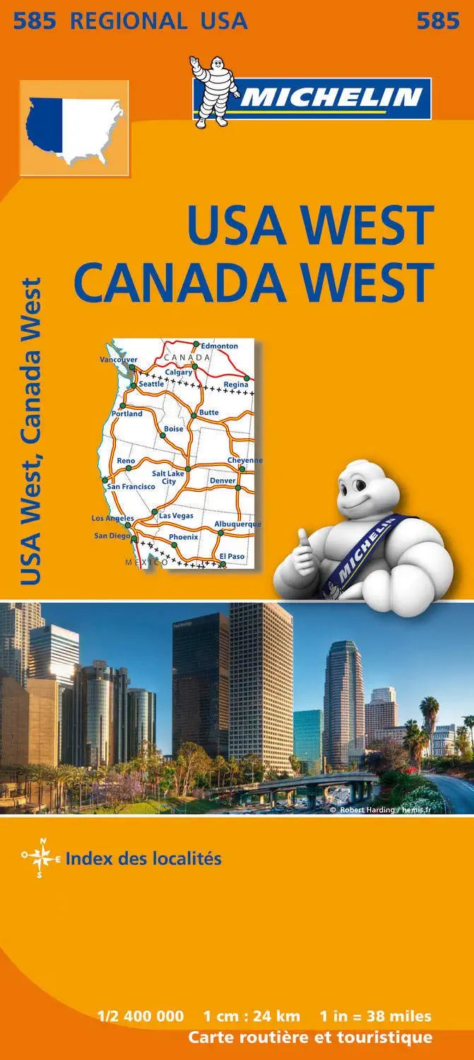 Carte routière n° 585 - USA Ouest & Canada Ouest | Michelin carte pliée Michelin 
