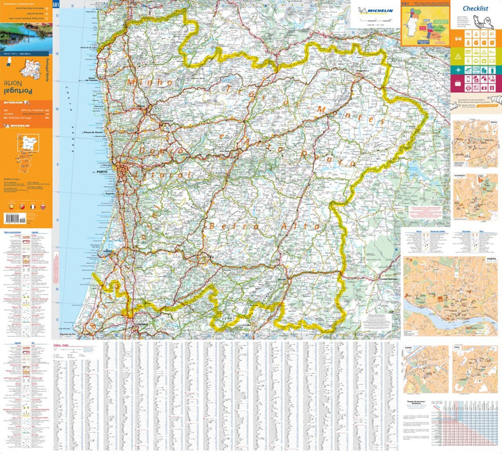 Carte routière n° 591 - Portugal Nord | Michelin carte pliée Michelin 