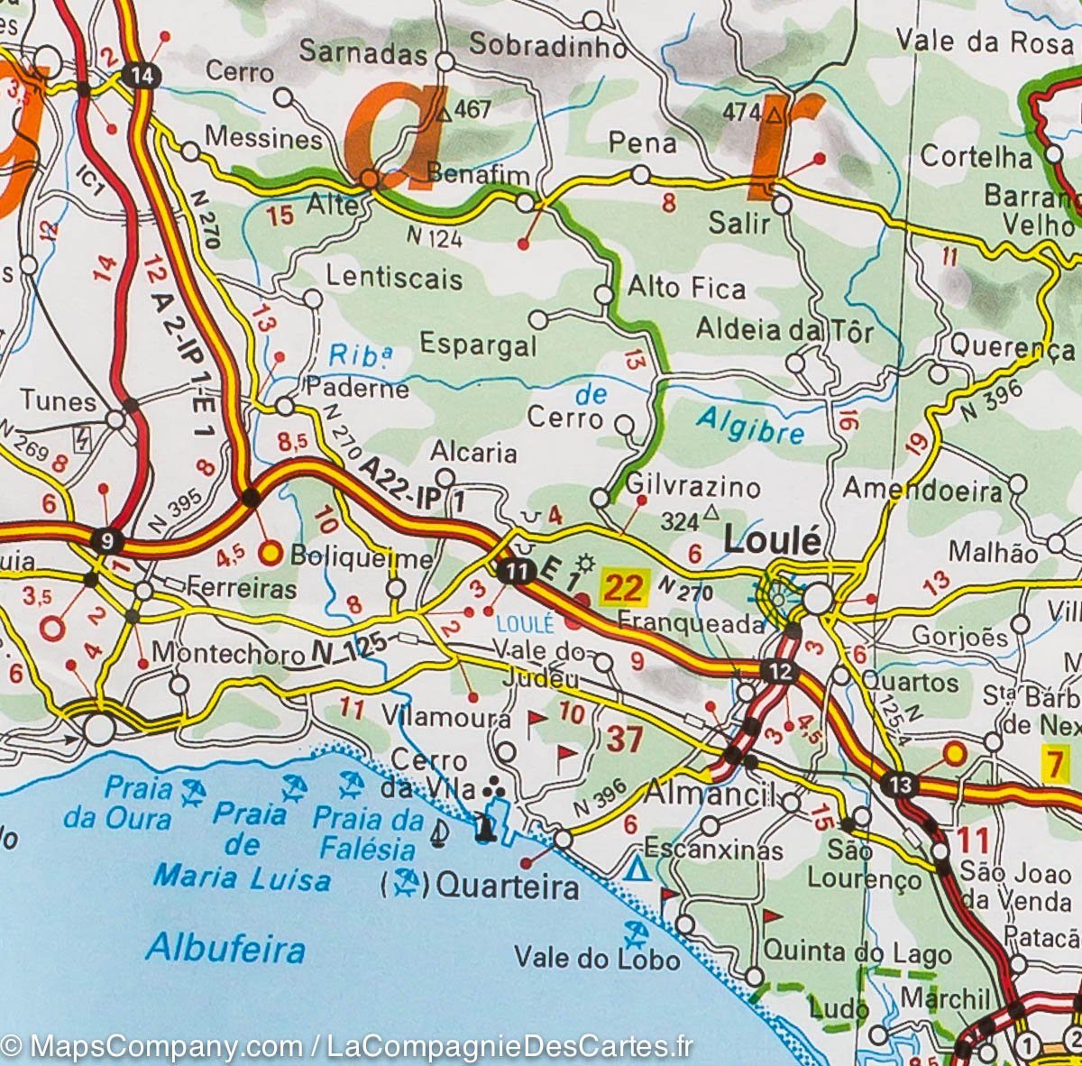 Carte routière n° 593 - Portugal Sud & Algarve | Michelin carte routière Michelin