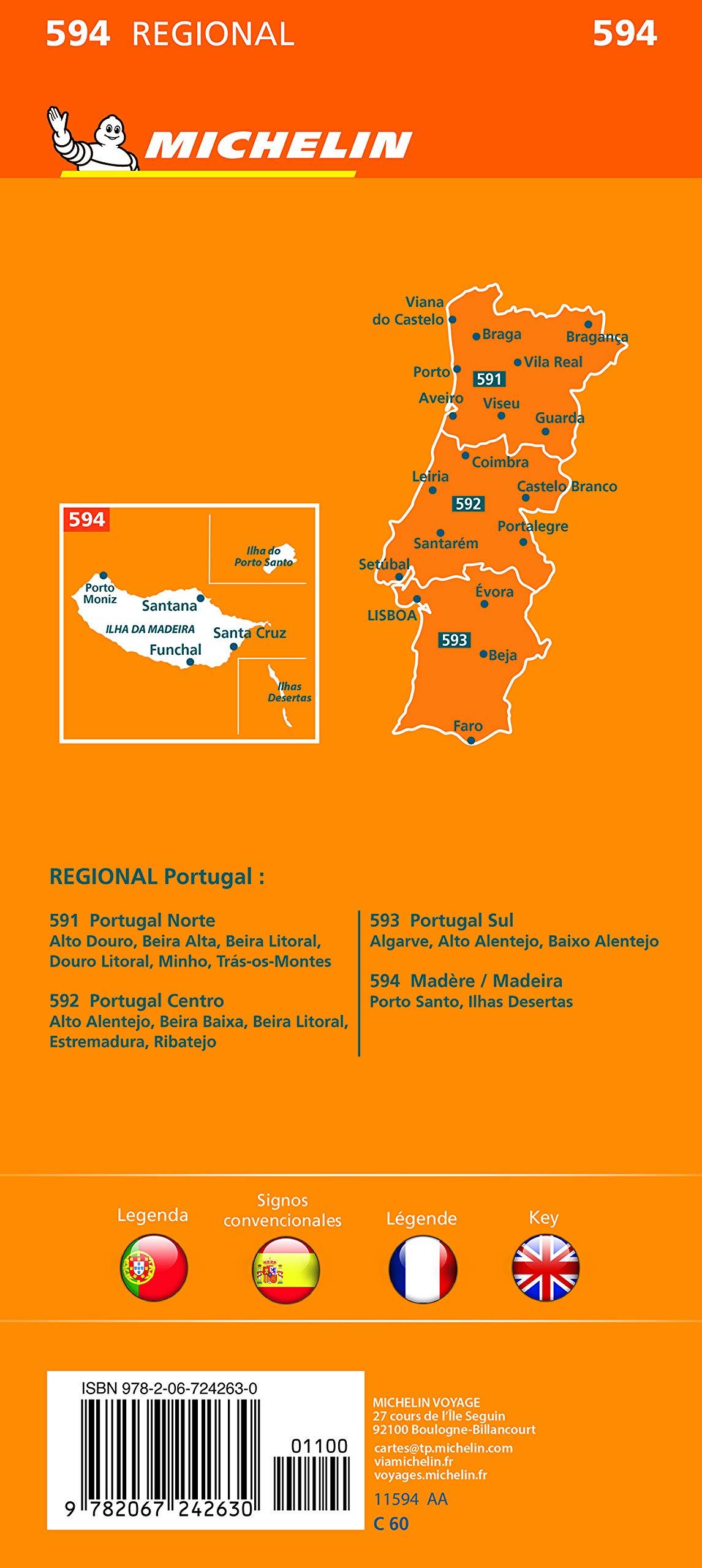 Carte routière n° 594 - Madère | Michelin carte routière Michelin