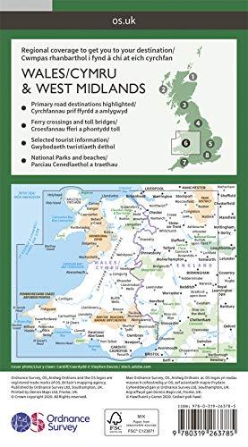 Carte routière n° 6 - Pays de Galles & Ouest des Midlands | Ordnance Survey - Road carte pliée Ordnance Survey 