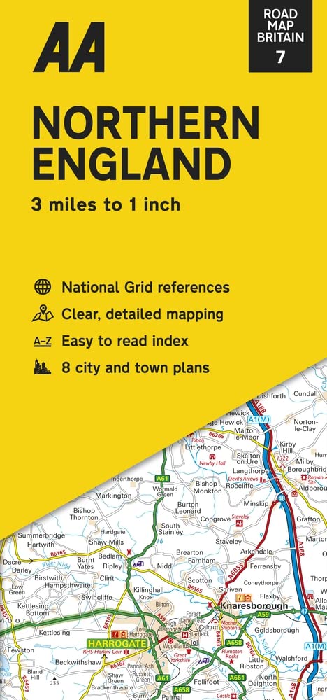 Carte routière n° 7 - Angleterre Nord | AA Publishing carte pliée AA Publishing 