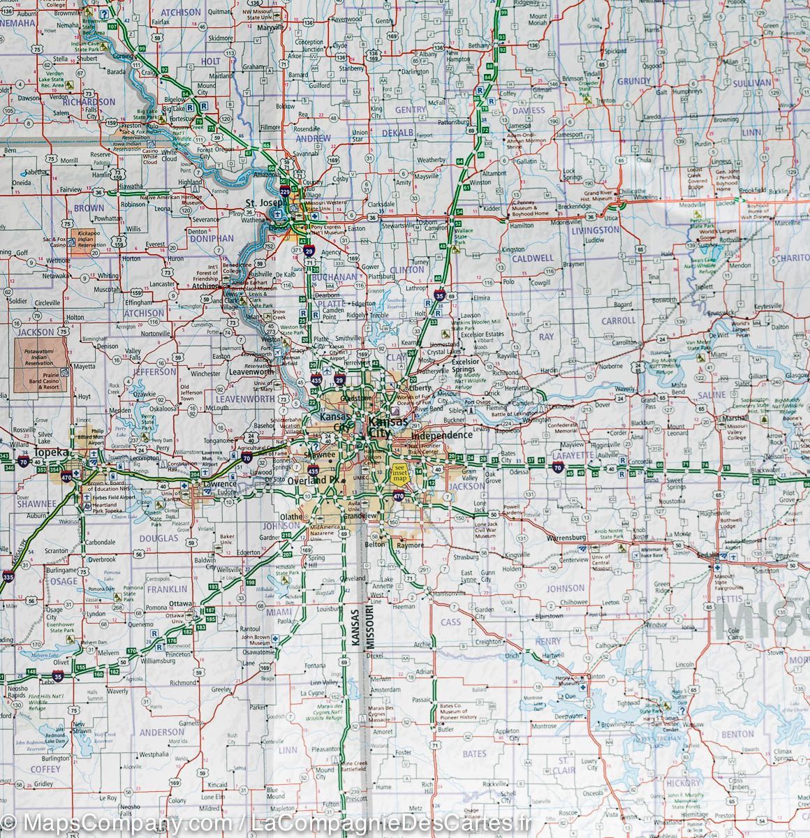 Carte routière n° 7 - USA Centre Sud | Hallwag carte routière Hallwag