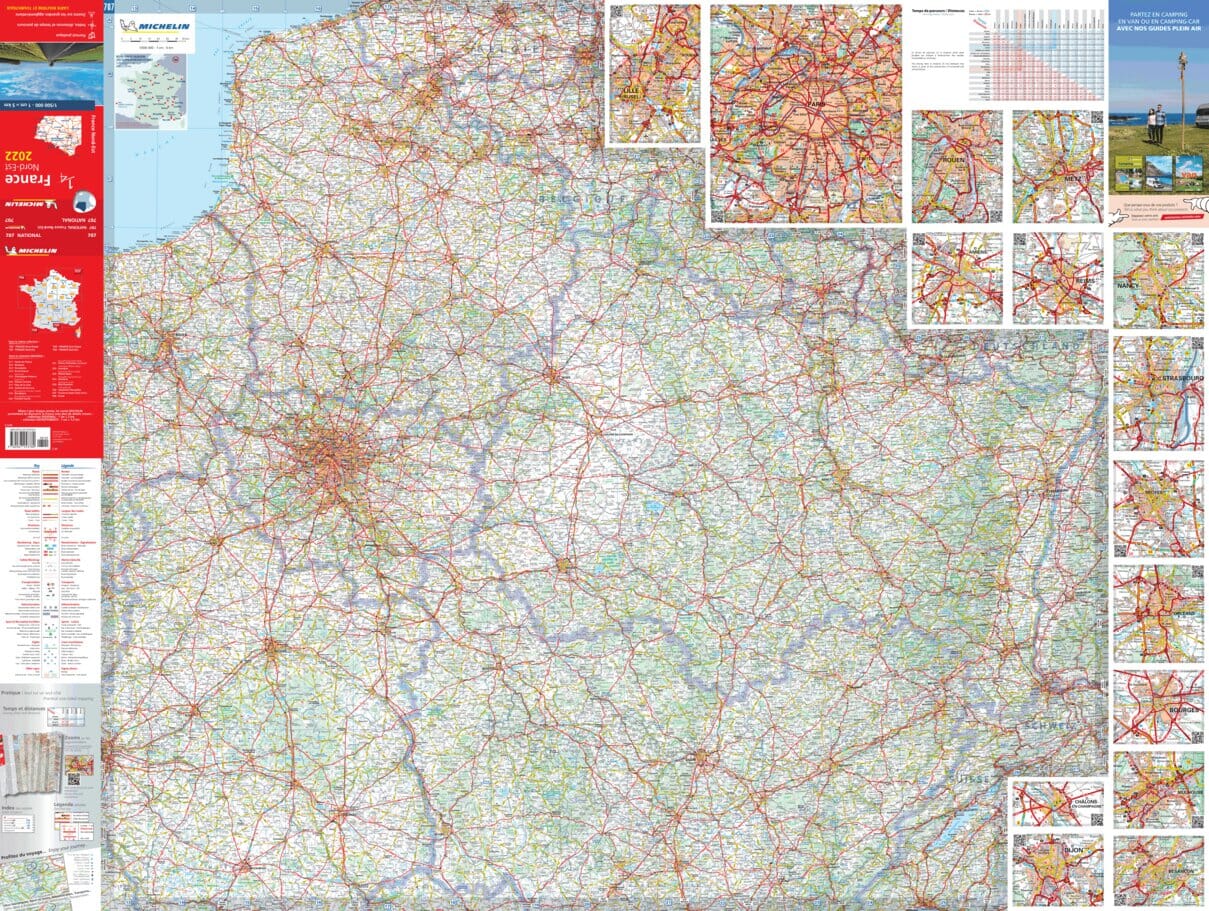 Carte routière n° 707 - 1/4 France - Nord-Est 2026 | Michelin carte routière Michelin