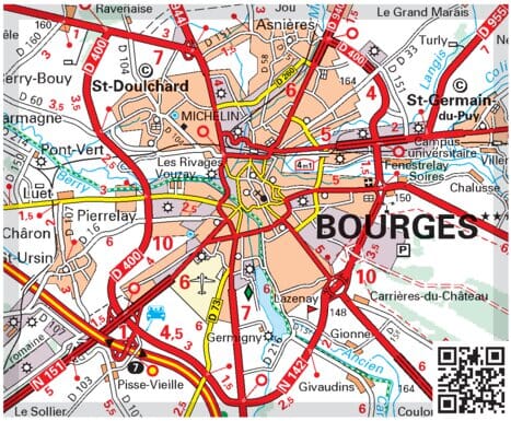 Carte routière n° 707 - 1/4 France - Nord-Est 2026 | Michelin carte routière Michelin