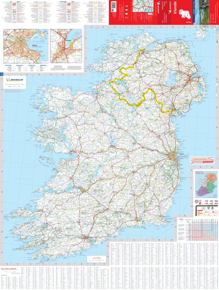 Carte routière n° 712 - Irlande | Michelin carte routière Michelin