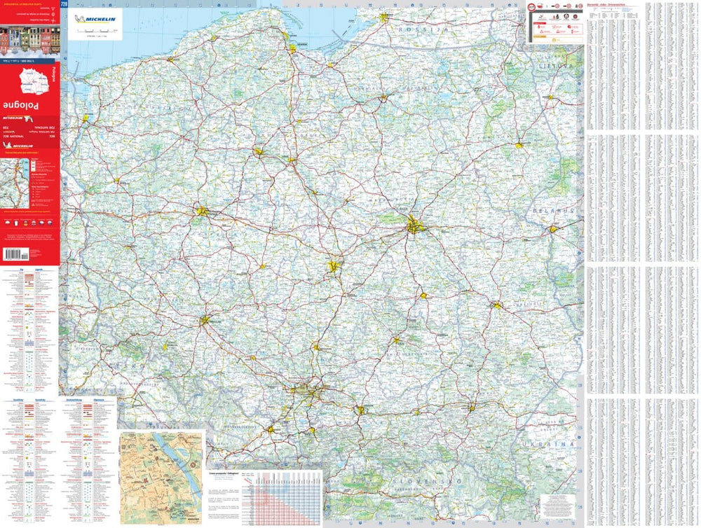 Carte routière n° 720 - Pologne | Michelin carte pliée Michelin 