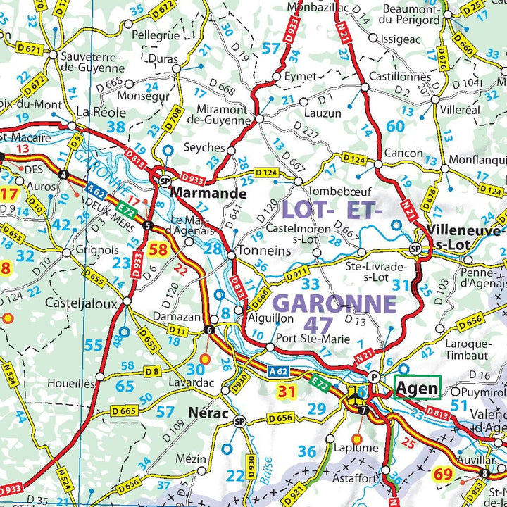 Carte routière n° 725 - France Sud - VERSION MURALE ET PLASTIFIEE | Michelin carte murale grand tube Michelin 
