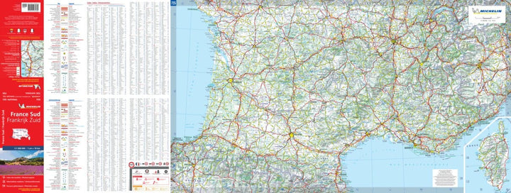 Carte routière n° 725 - France Sud - VERSION MURALE ET PLASTIFIEE | Michelin carte murale grand tube Michelin 