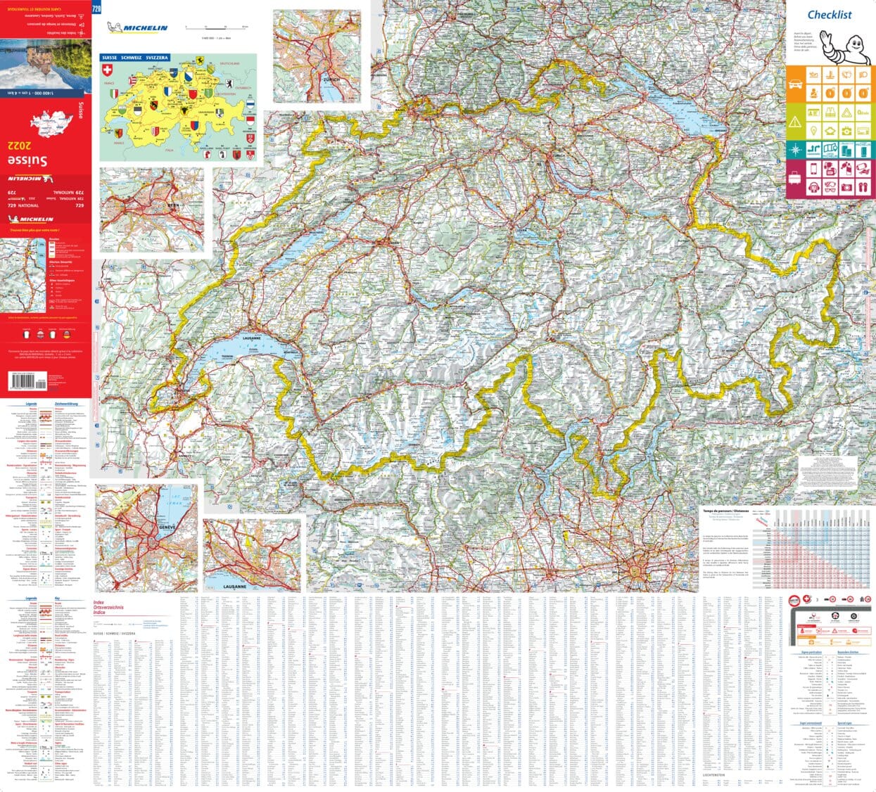 Carte routière n° 729 - Suisse 2025 | Michelin carte routière Michelin