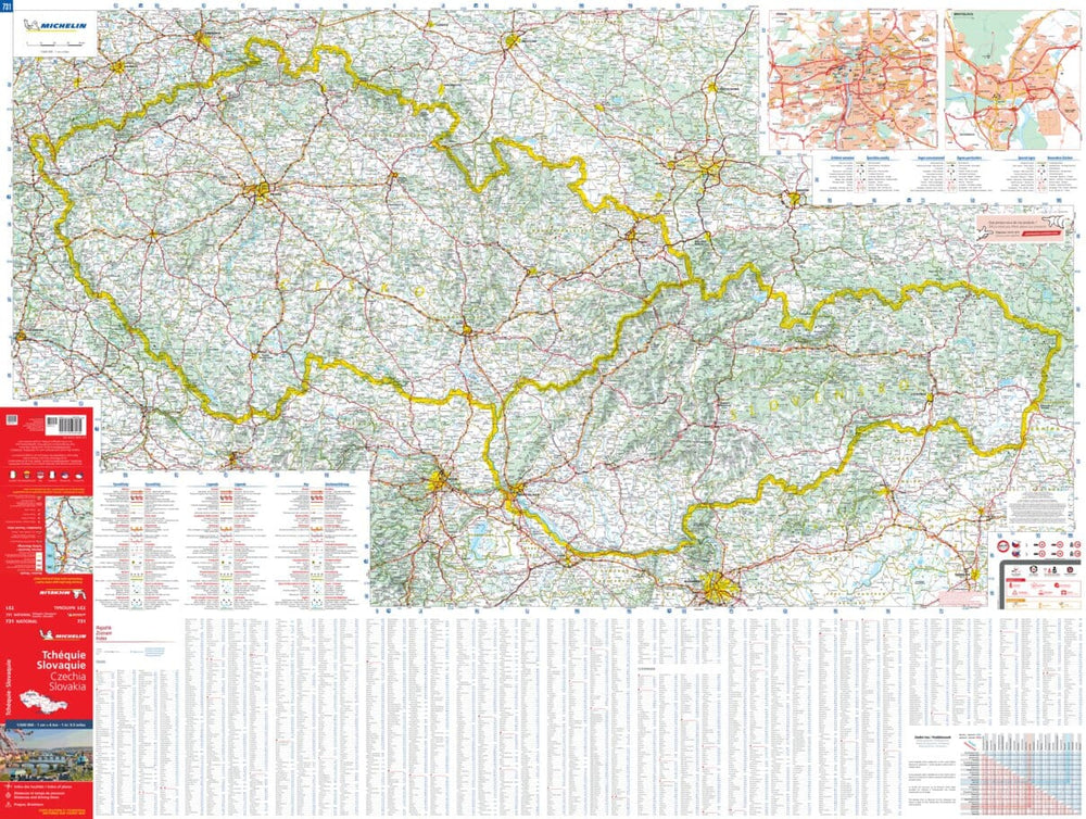 Carte routière n° 731 - République Tchèque, Slovaquie | Michelin carte pliée Michelin 