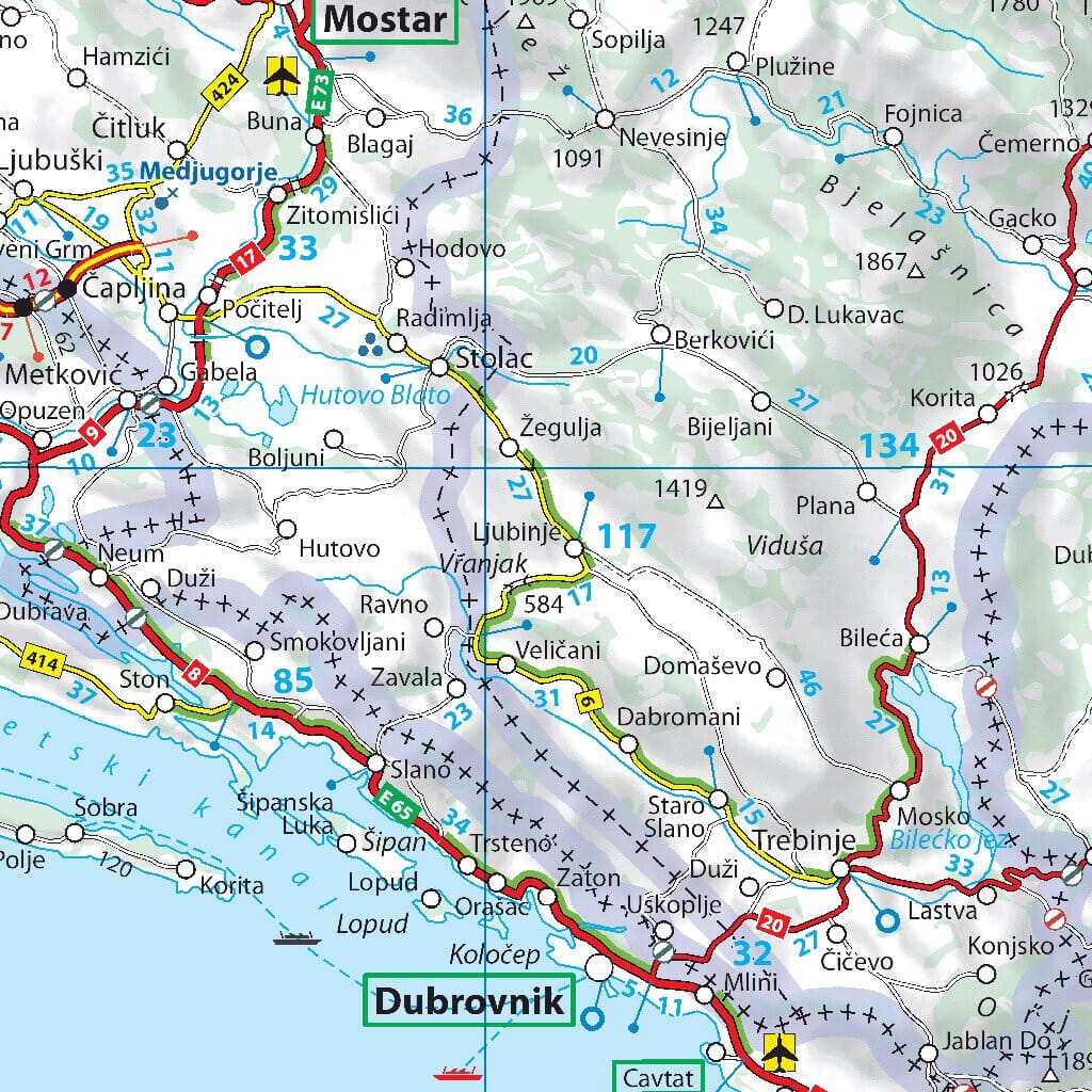 Carte routière n° 736 - Slovénie, Croatie, Bosnie-Herzégovine, Serbie, Monténégro, Macédoine | Michelin carte routière Michelin