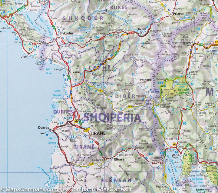 Carte routière - Slovénie, Croatie, Bosnie-Herzégovine, Serbie, Monténégro, Macédoine | Michelin - La Compagnie des Cartes