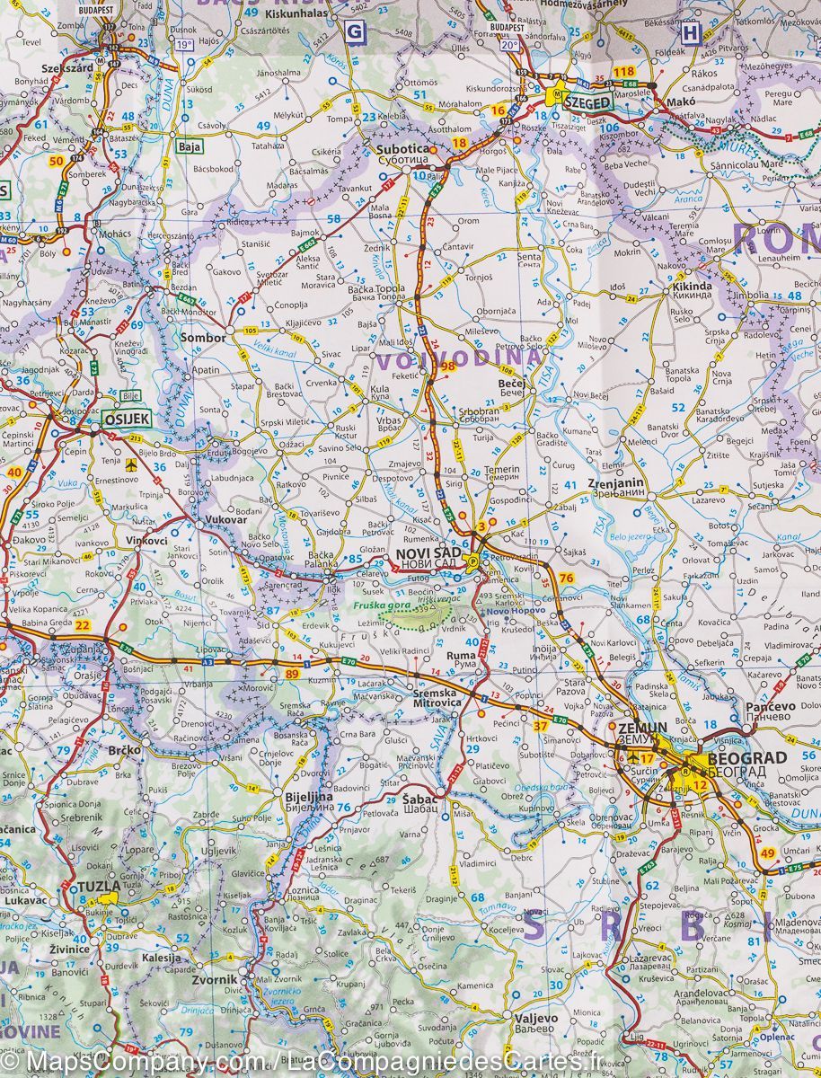Carte routière n° 736 - Slovénie, Croatie, Bosnie-Herzégovine, Serbie, Monténégro, Macédoine | Michelin carte routière Michelin