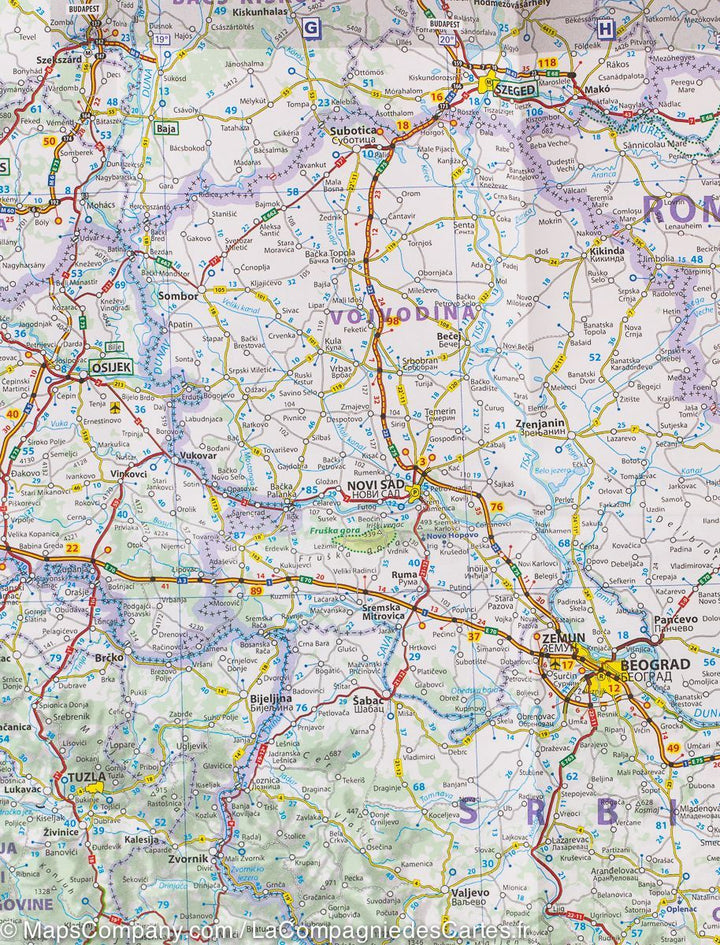 Carte routière - Slovénie, Croatie, Bosnie-Herzégovine, Serbie, Monténégro, Macédoine | Michelin - La Compagnie des Cartes