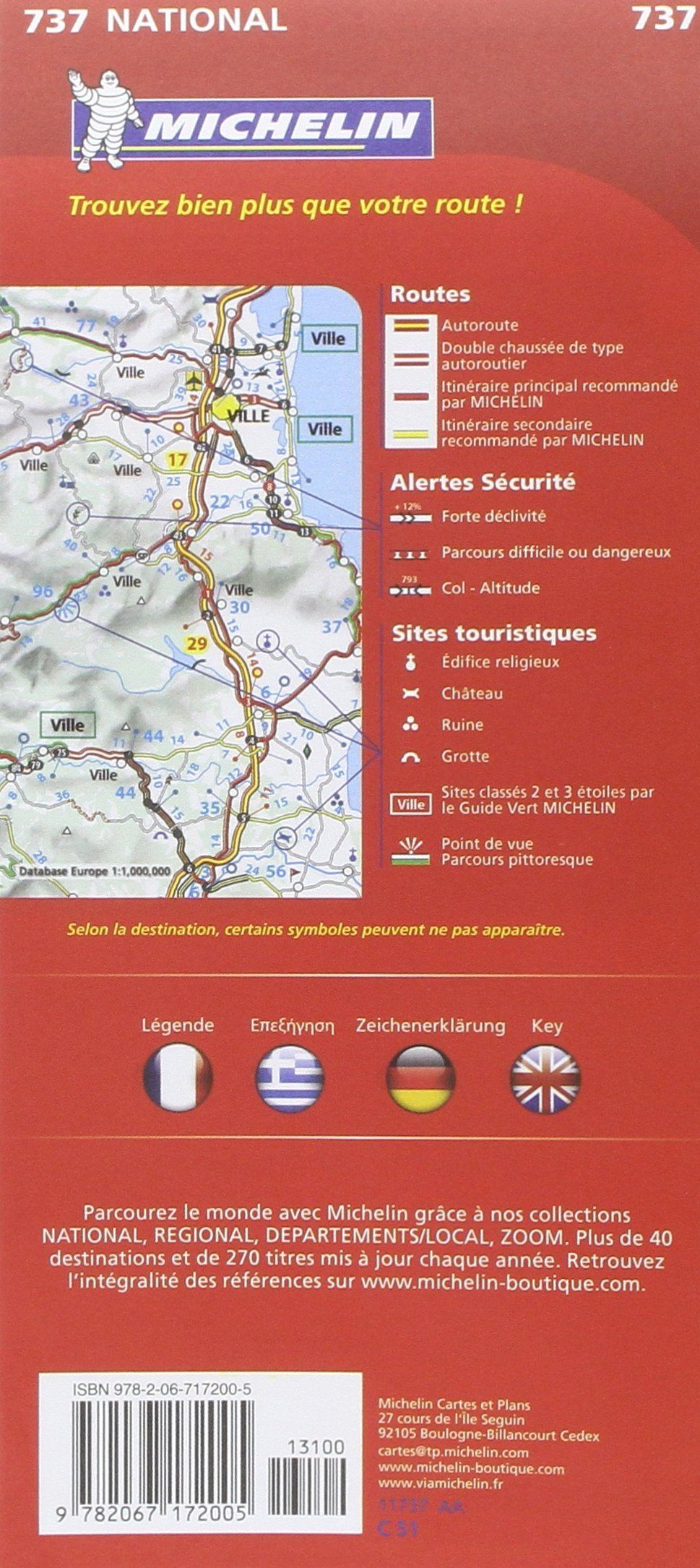 Carte routière n° 737 - Grèce | Michelin carte pliée Michelin 