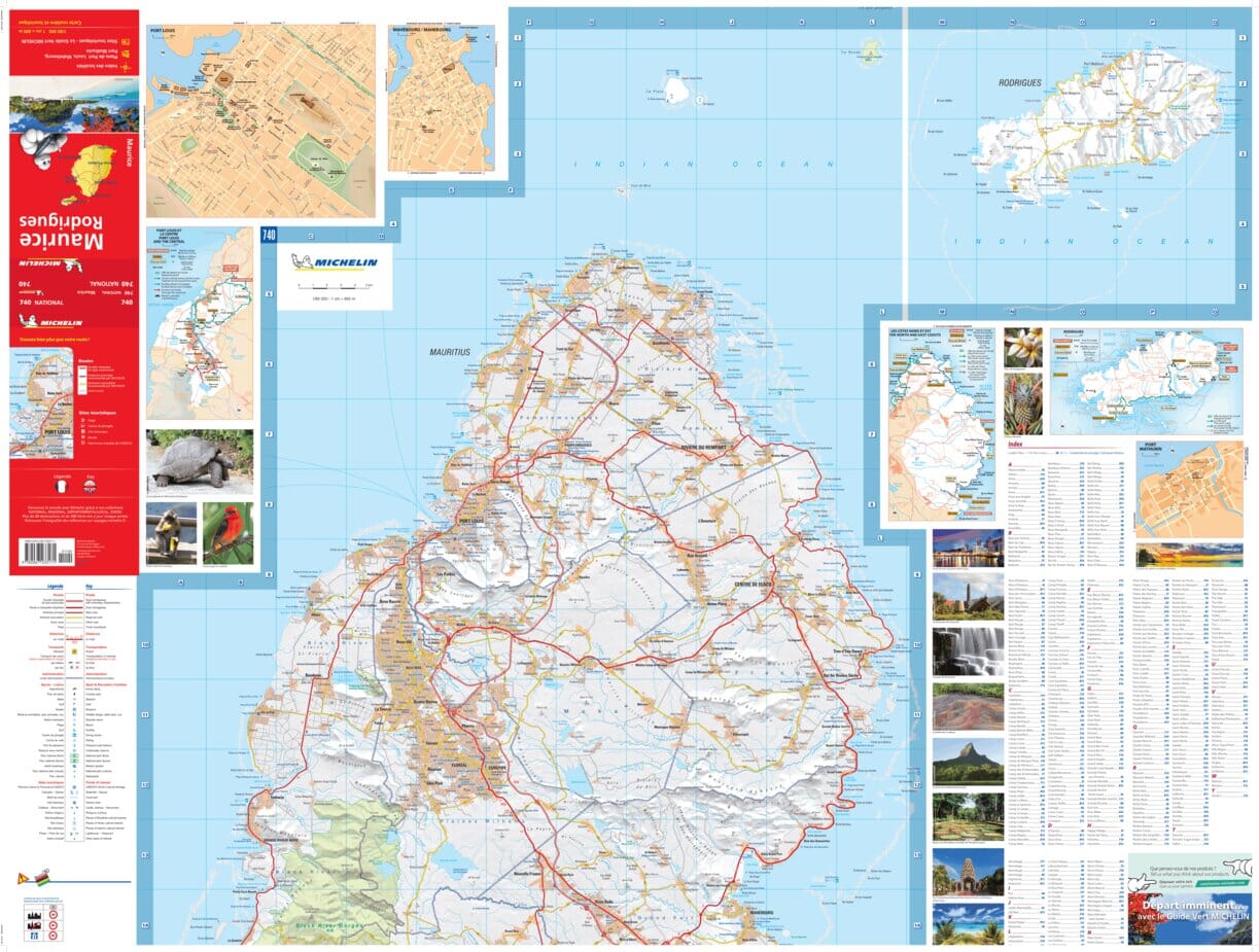Carte routière n° 740 - Ile Maurice & Rodrigues | Michelin carte routière Michelin