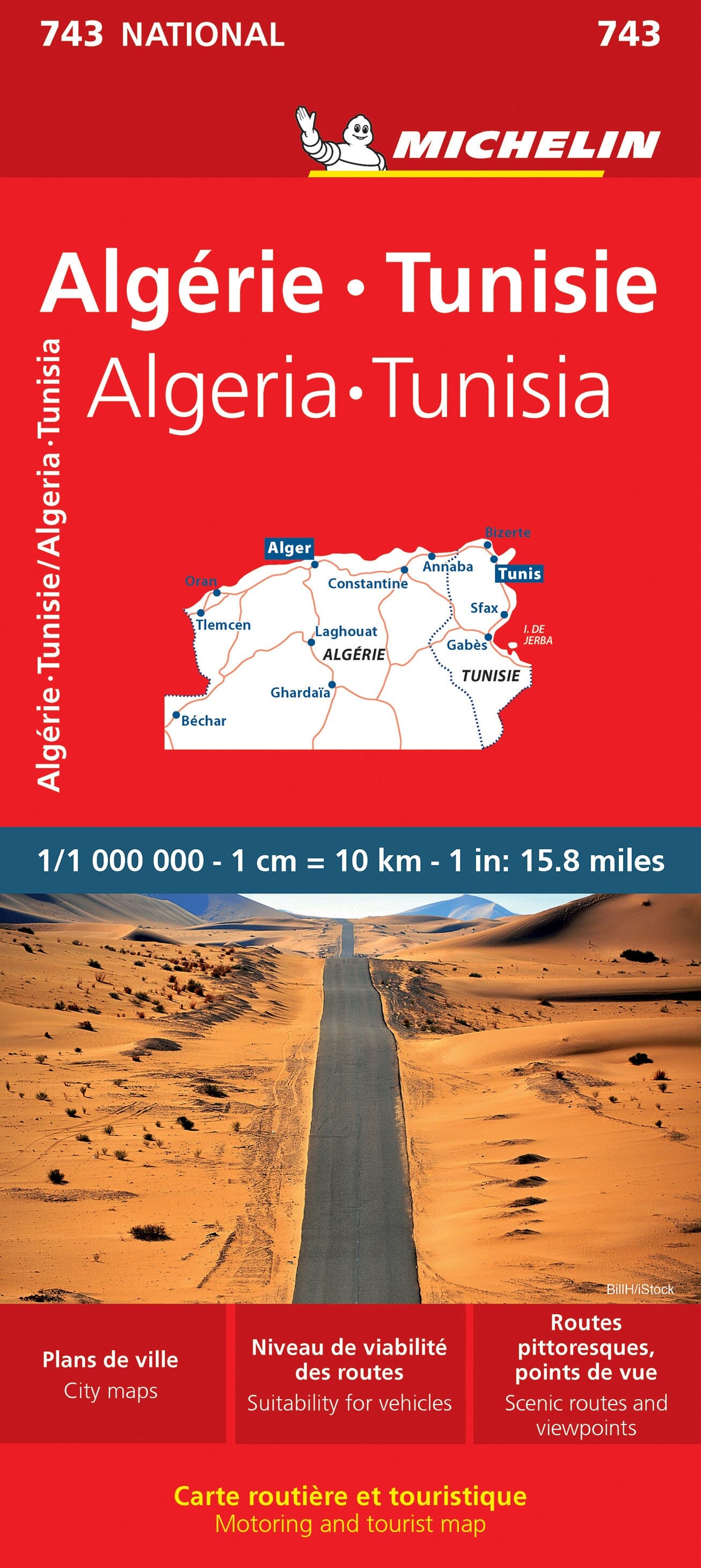 Carte routière n° 743 - Algérie & Tunisie | Michelin carte routière Michelin