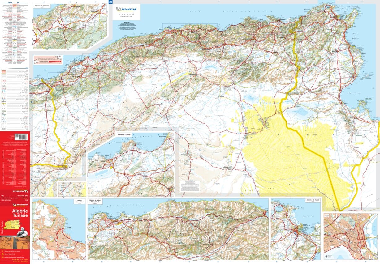 Carte routière n° 743 - Algérie & Tunisie | Michelin carte routière Michelin