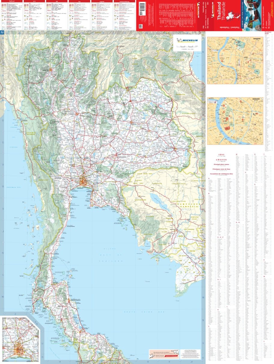 Carte routière n° 751 - Thailande | Michelin carte routière Michelin
